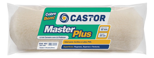 Rolo Para Pintura Lã Master Plus 22mmx23cm S/cabo - Castor