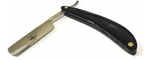 Navaja De Afeitar Recta De Acero Al Carbono Black Horn Ready