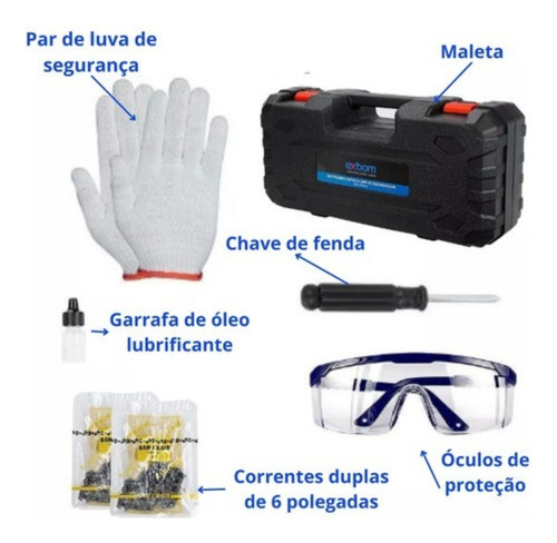 Motosserra Portátil Elétrica 6 Polegada 2 Bateria 1200w Mini Cor Azul