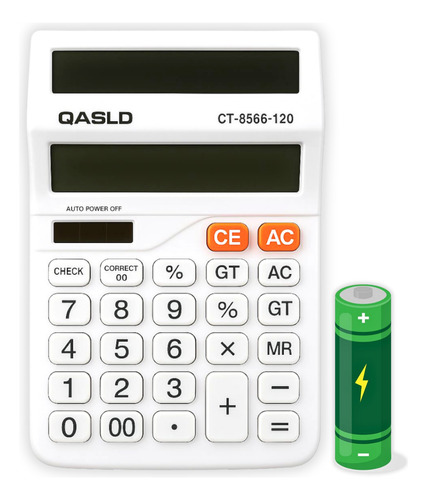 Calculadora 12 Digitos Duplo Visor Grande Solar/pilha Balcão