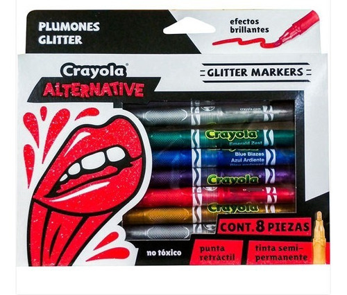 Marcadores Crayola Glitter Caja Con 8