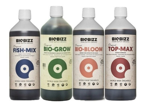 Biobizz Combo Grow , Bloom , Fish Mix Y Top Max 1litro