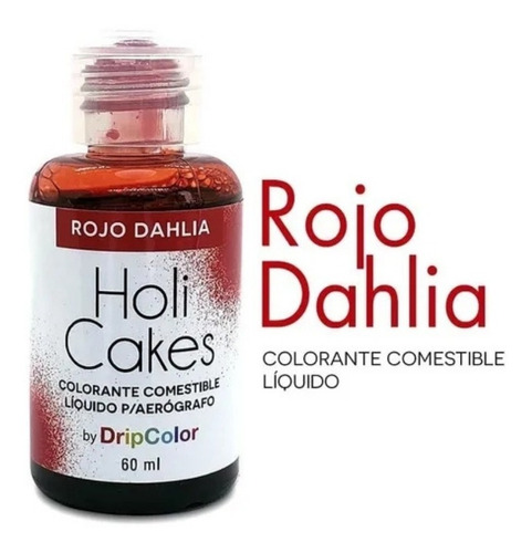 Colorante Liquido Holi Cakes 60 Ml Rojo Dahlia Aerógrafo