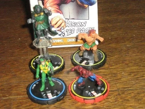Lote Com 4 Bonecos Marvel Hero Clix Homem Aranha, Hercules (Usado)