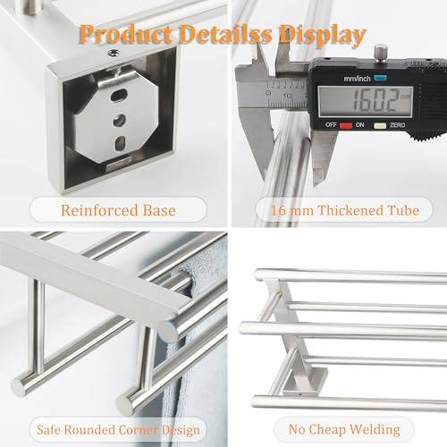 Toallero Alise, Soporte Para Toallas Con Estante Y Doble Bar