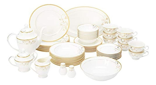 Lorren Home Trends La Luna Bone China 57 Piezas 24 K Gold Di