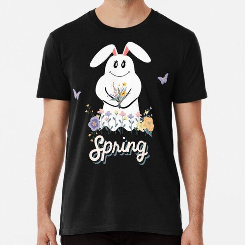 Remera Spring Ghost Con Orejas De Conejo Flores Y Mariposas 