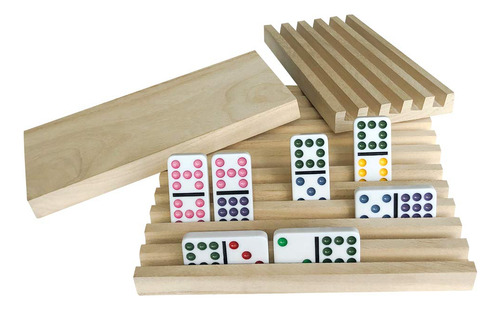Juego De 8 Bandejas De Soporte De Madera Para Rummy Chickenf