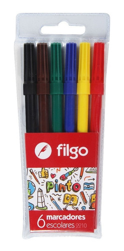 Marcador Marcadores Filgo Escolar Largo Al Algua X 6 Colores