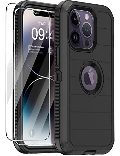 Funda Para iPhone 14 Pro Max Negro 3 Capasmilitary Rugoso-02