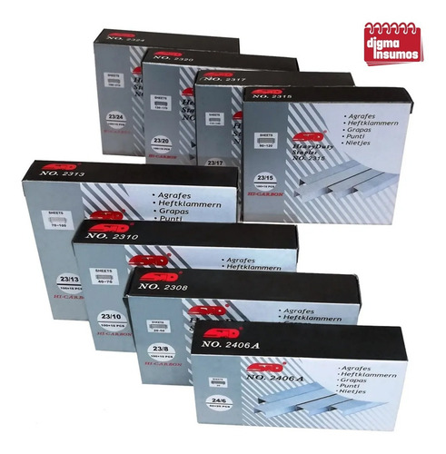 Imagen 1 de 4 de Broches Para Abrochadora Rafer Para 25 Hojas - 24/6 A X 3000