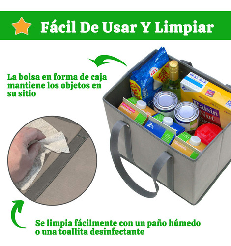 Bolsa Reutilizable Para Comestibles Caja Grande Plegable