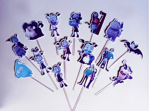 Pack 15 Toppers Para Cupcakes / Muffins. Vampirina