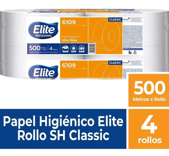 Papel Higienico Elite Jumbo 76mm X 500mts Packx4 Rollos 6109