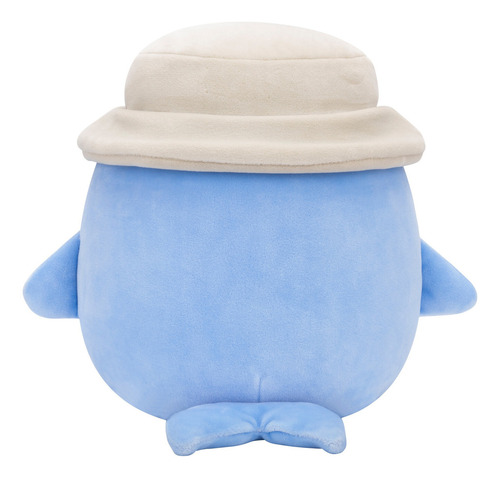 Peluche Squishmallows 19 Cm Samir - Ballena Azul Con Gorro Color Azul Claro