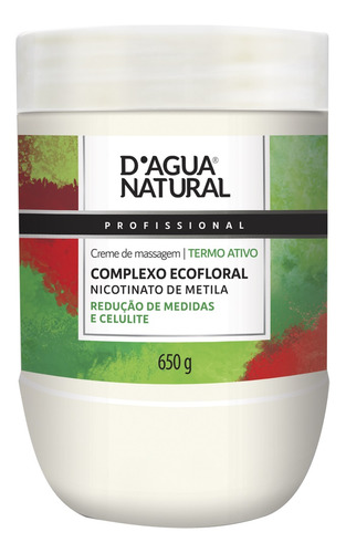 Creme Massagem Redutora Termo Ativo Eco 650g Dágua Natural