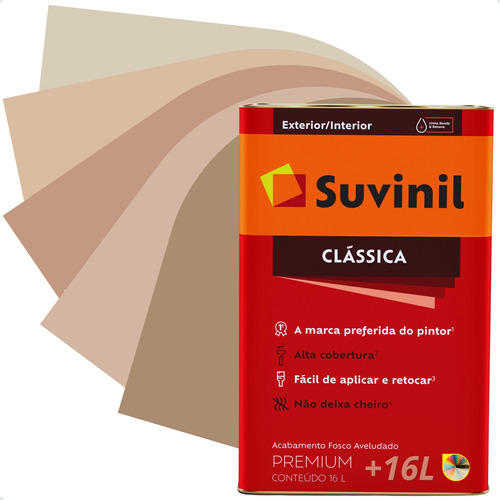 Tinta De Parede Suvinil Clássica Tons Suave Do Marron +16 L