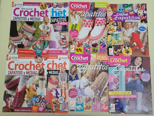 Lote 7 Revistas Crochet Zapatitos Y Medias + 1 Cr. Personaje