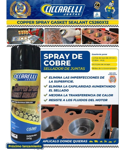 Adhesivo Sellador De Juntas Spray De Cobre Copper High Temp