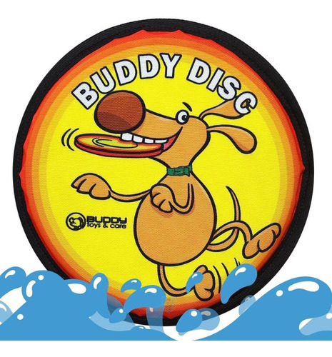 Frisbee Dog Disco Voador Resistente Brinquedo Para Cachorros Cor Amarelo e Preto