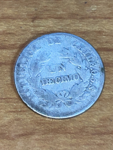 Moneda De Chile Un Décimo 1892 Con Error (Usado)