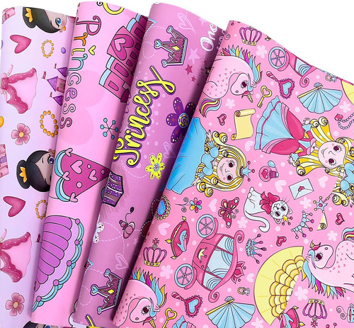 Papel De Cumpleaños De Princesa Ucover Para Niñas, Niños, Ba