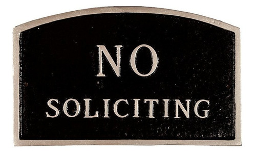 Montague Productos De Metal No Soliciting Arqueado Placa Par