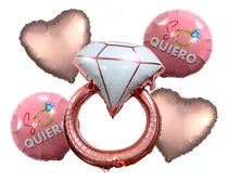 Comprar Kit Globos Anillo Compromiso Despedida Soltera Boda 5pz