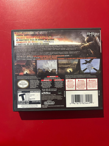 Solo Caja Y Manuales Call Of Duty: World At War Nintendo Ds (Usado)