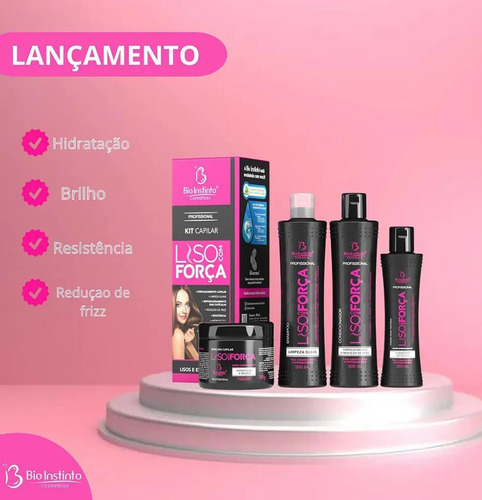 12 Kit Capilar Liso Com Força Bio Instinto 4 Itens