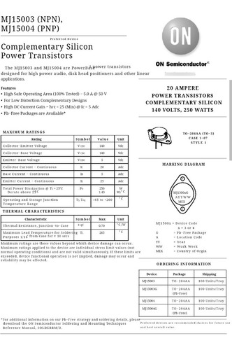 04 Pares On Mj15003 Mj15004/ Mj15003g Mj15004g Original 100%