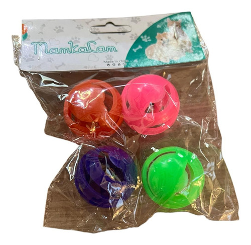 Juguete Para Gatos Pelotas Chicas Con Cascabel Set X 4