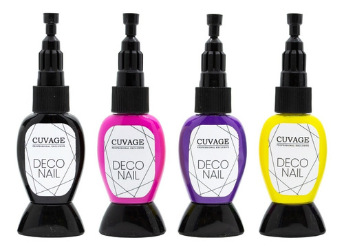 Cuvage X4 Deco Nail Esmalte Decoración Uñas Doble Punta 12ml