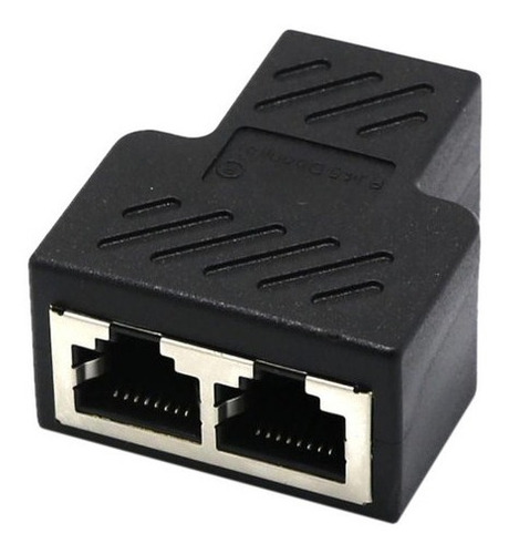 Conector Extensor Duplicador Rj45 Splitter Plug T Preto