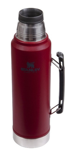 Imagen 2 de 3 de Stanley Termo Clásico 1 L con Tapón Cebador de acero inoxidable rojo