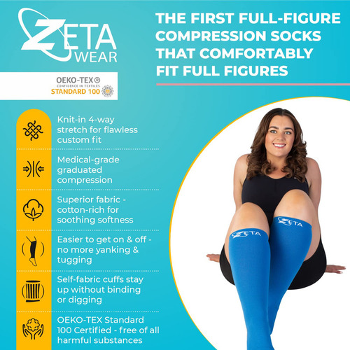 Zeta Wear Calcetines De Soporte De Manga De Pierna Con Punta
