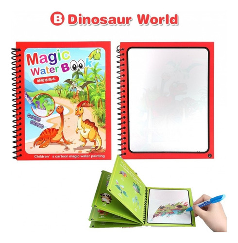 Libro Mágico Para Colorear Con Agua Diseño Dinosaurios