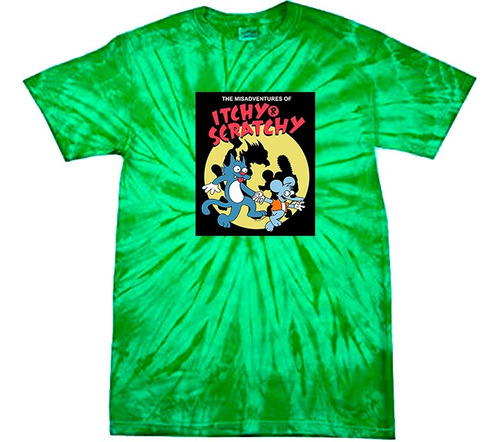 Playera Tie Dye Itchy And Scratchy
