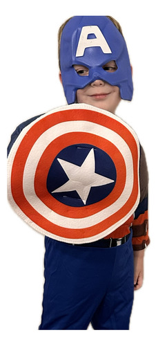Disfraz Capitán América Musculoso Talle 3 Azul 3