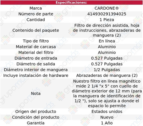1 Filtro Dirección Hidráulica Ms300p Mid-liner 81 Al 01
