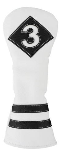 Club Headcover Driver Cubre Accesorios Long Blanco Negro 3