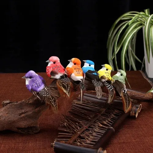 Pack De 6 Pequeños Pajaritos Decorativos Jardín Lindos Cuotas Sin Interés