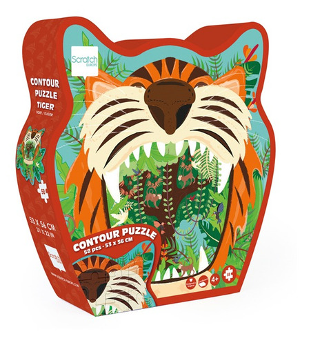 Puzzle 59pcs Con Forma, Tigre Scratch Europe