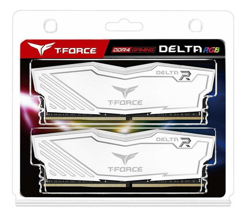 Memoria RAM T-Force Delta RGB gamer color white 16GB 2 Team Group TF4D416G3000HC16CDC01
