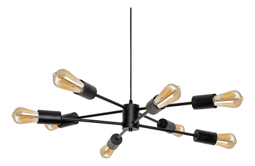 Araña Colgante 8 Luces Deco Living Vintage Lampara Led E27