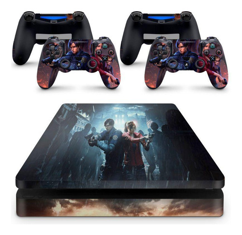 Skin Adesivo Protetor Ps4 Slim Resident Evil 2 Remake B1