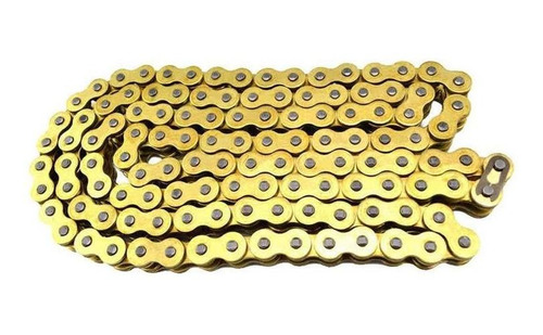 Imagen 2 de 5 de Cadena De Moto 428 Reforzada (dorada) Original Riffel