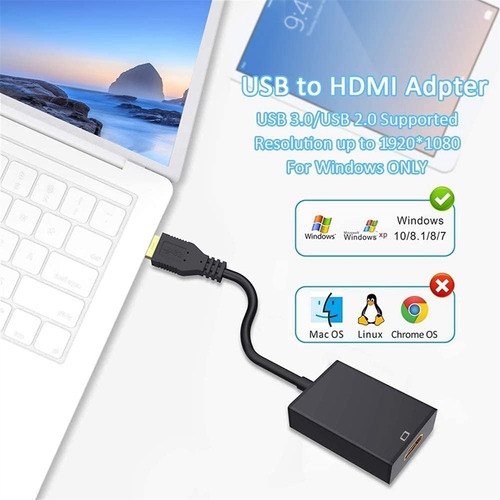 Adaptador Compatível Com Usb Para Hdmi, Usb 3.0 Para Hdmi A