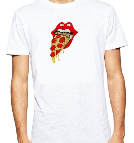 Remera Rollin Stones Pizza / Lengua /unica