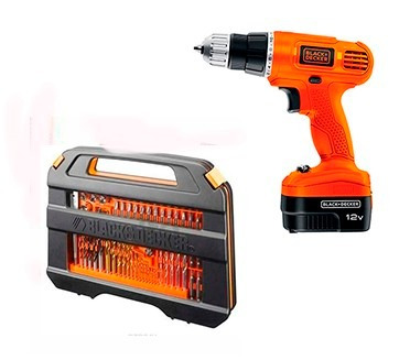 Taladro Inalambrico 12 V Gc1200 + Set 75 Pzas Black & Decker